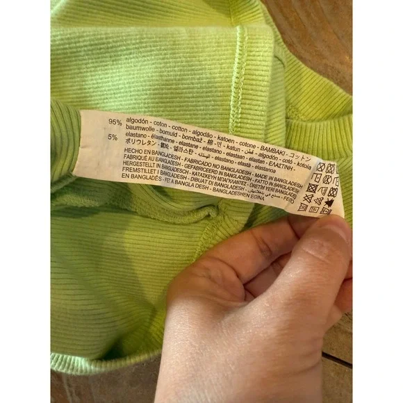 Zara Green Asymmetrical Cutout Ribbed Sleeveless Crop Top Women's‎ Size S - Picture 6 of 8